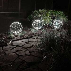 GLOWB lights are used here to highlight a pathway. They can be used in either the ball shape or the vertical shape - your choice!